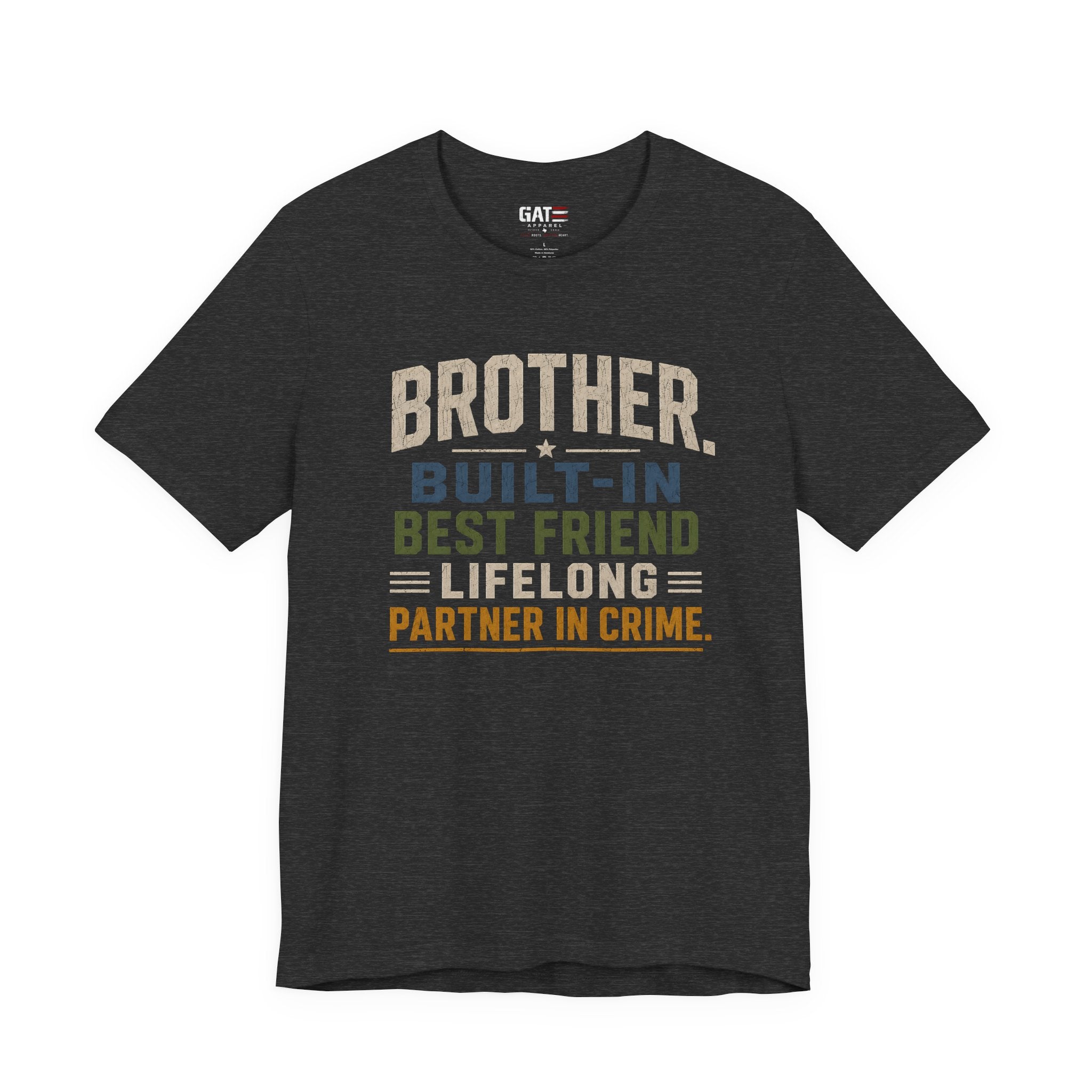 Brother Built In Best Friend Lifelong Partner In Crime Shirt, Funny Brother Gift, Sibling Tee, Brother Birthday Gift Tee