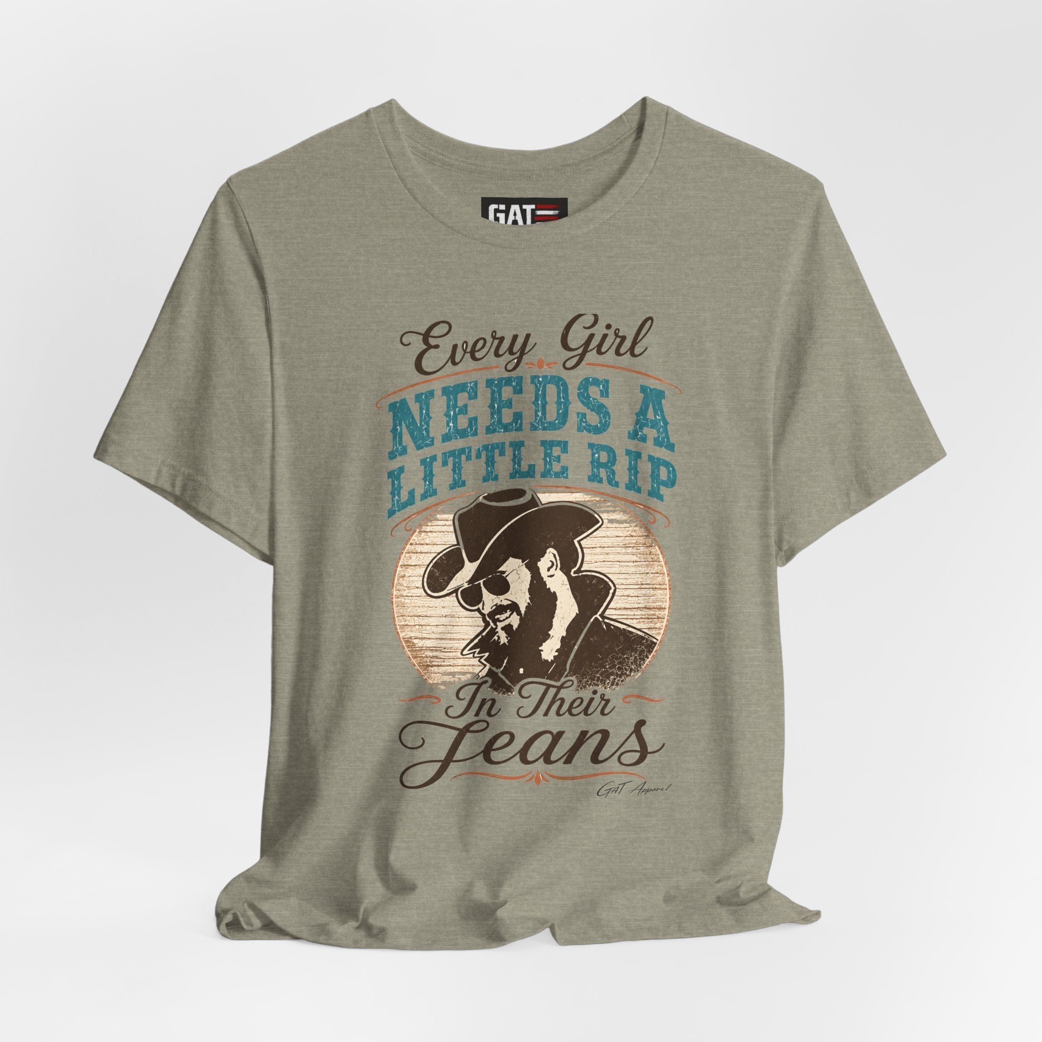 Every Girl Needs A Little Rip In Their Jeans Blue Text Shirt |Dutton Ranch | Yellowstone Inspired Shirt