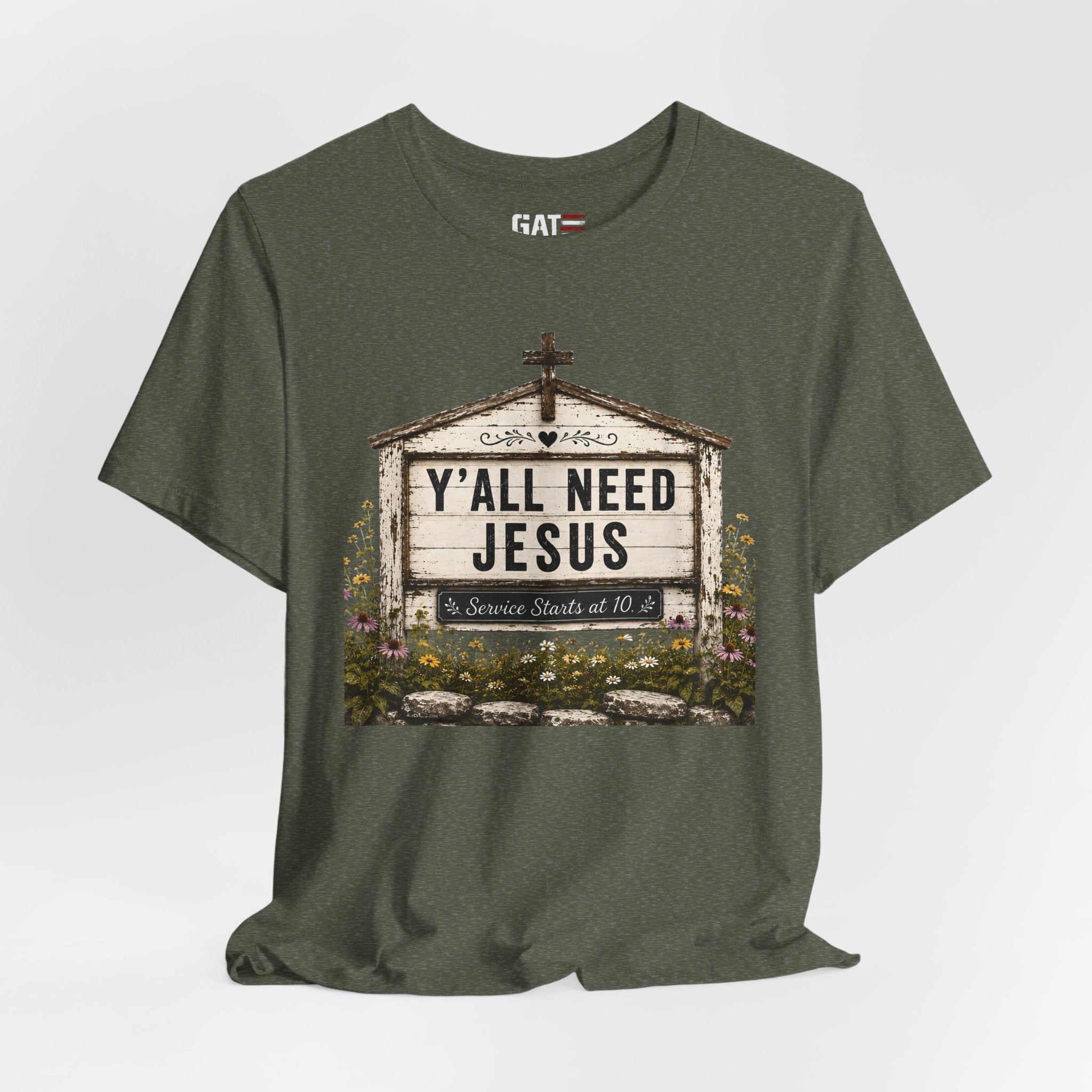Y'all Need Jesus, Christian Shirt for Women, Rustic Faith Graphic Tee, Country Western Shirt, Farmhouse Christian Gift, Cowgirl Church Tee