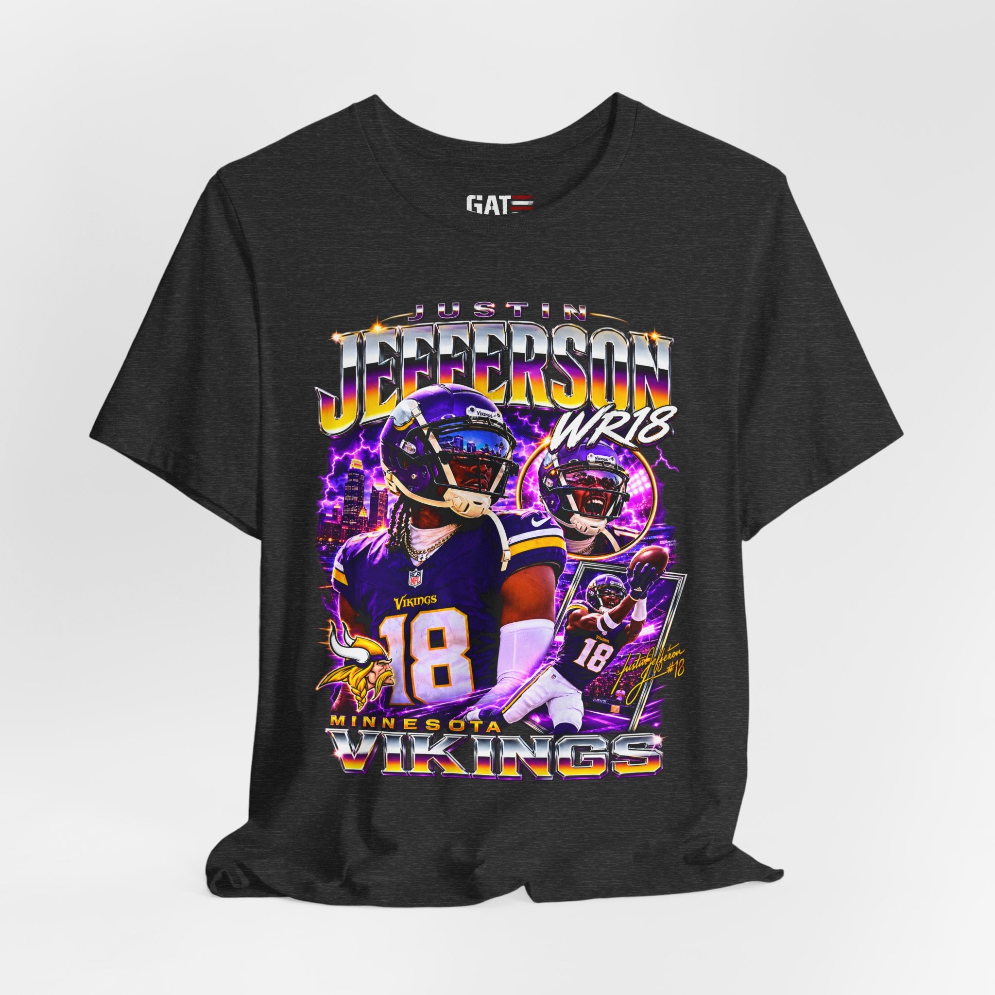 Justin Jefferson Minnesota Vikings Tee Retro Player Graphic T-Shirt
