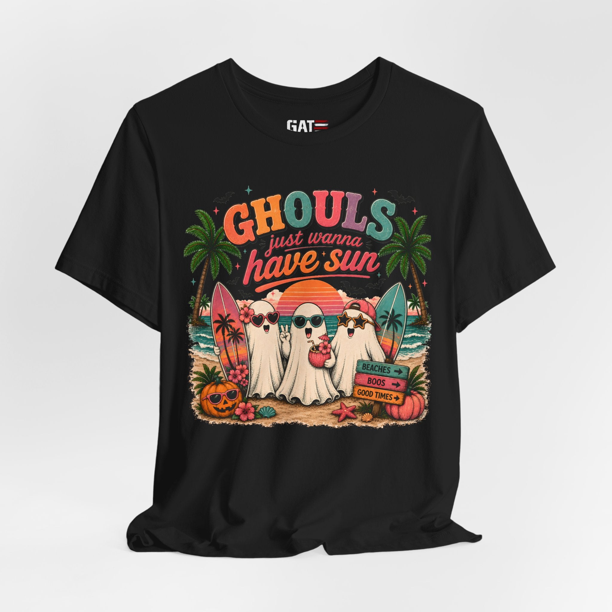 Summerween Shirt, Spooky Beach Shirt, Ghost Beach Tee, Halloween Beach Shirt, Coastal Halloween Tee, Tropical Ghost Shirt