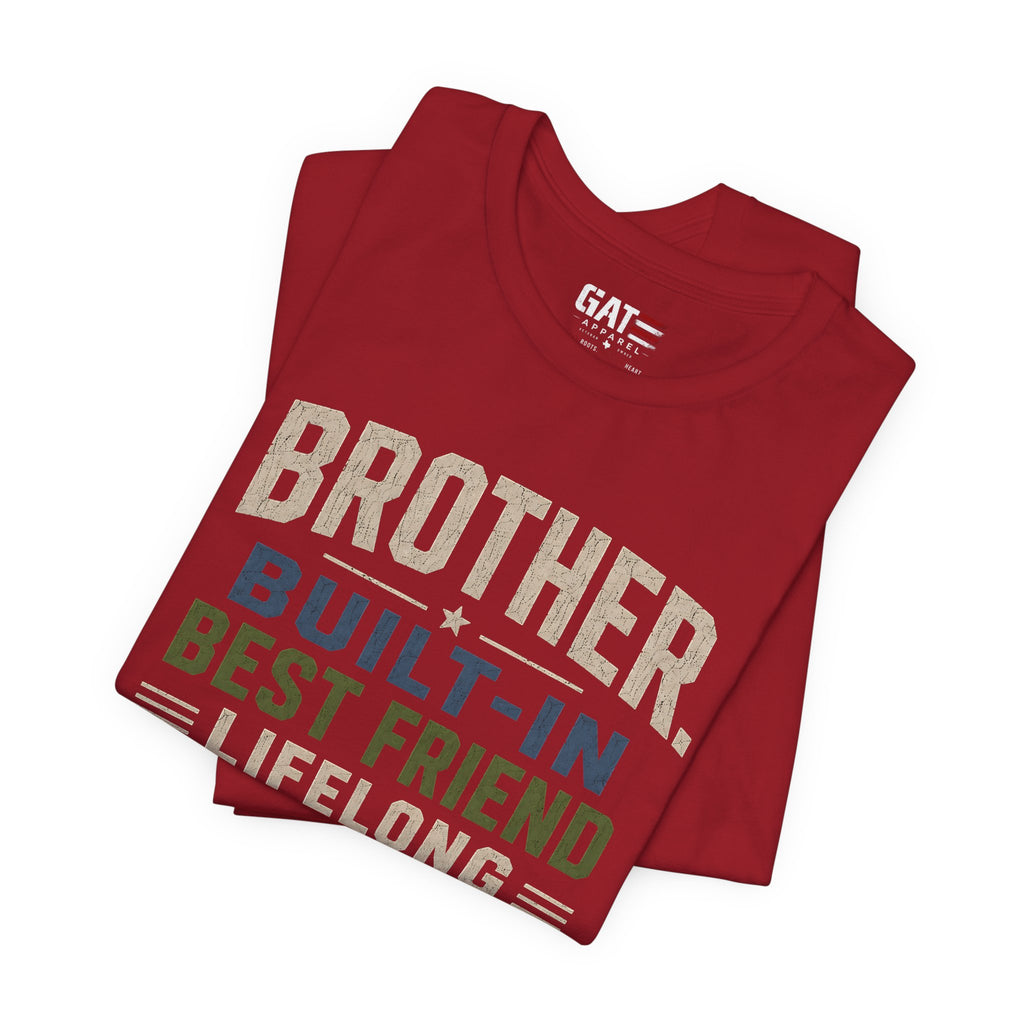 Brother Built In Best Friend Lifelong Partner In Crime Shirt, Funny Brother Gift, Sibling Tee, Brother Birthday Gift Tee