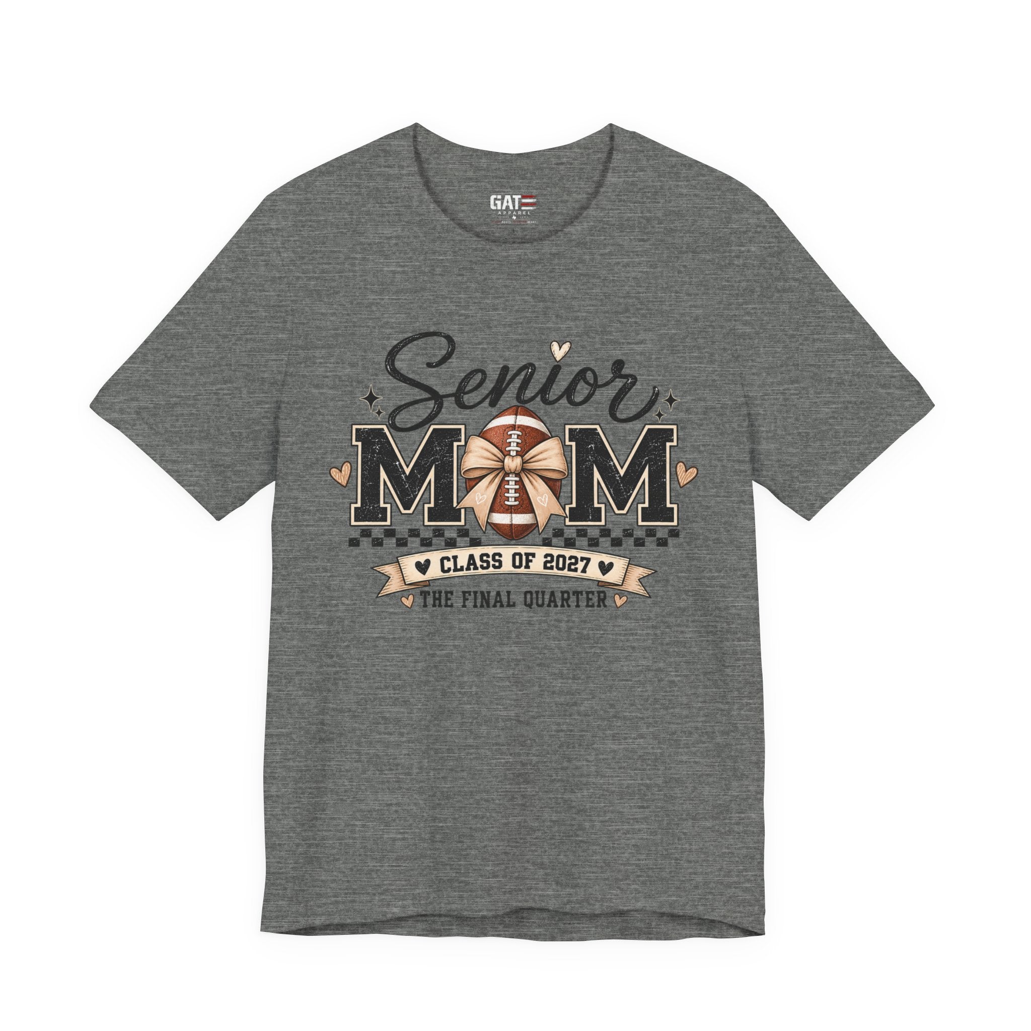 Senior Football Mom Shirt Class of 2027 Final Quarter Game Day T-Shirt