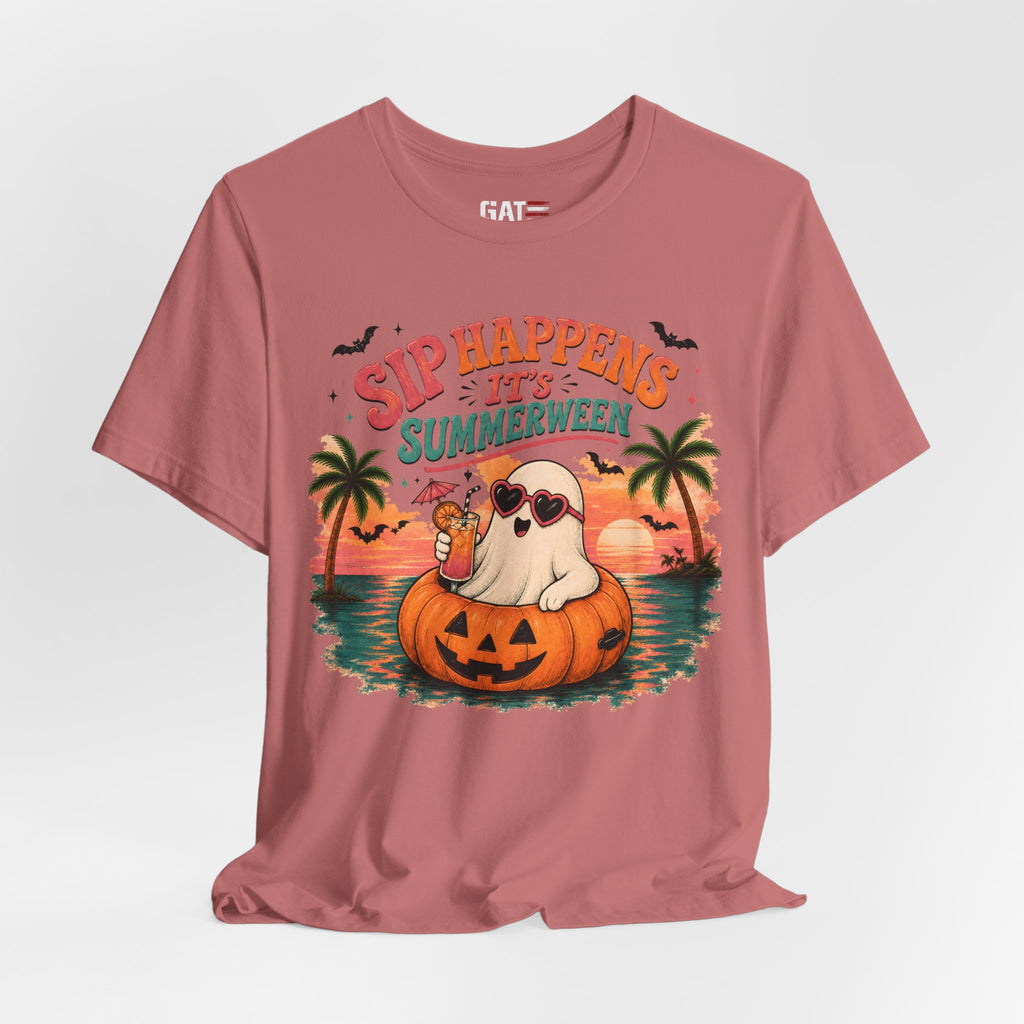 Summerween Shirt, Spooky Beach Shirt, Ghost Beach Tee, Halloween Beach Shirt, Coastal Halloween Tee, Tropical Ghost Shirt