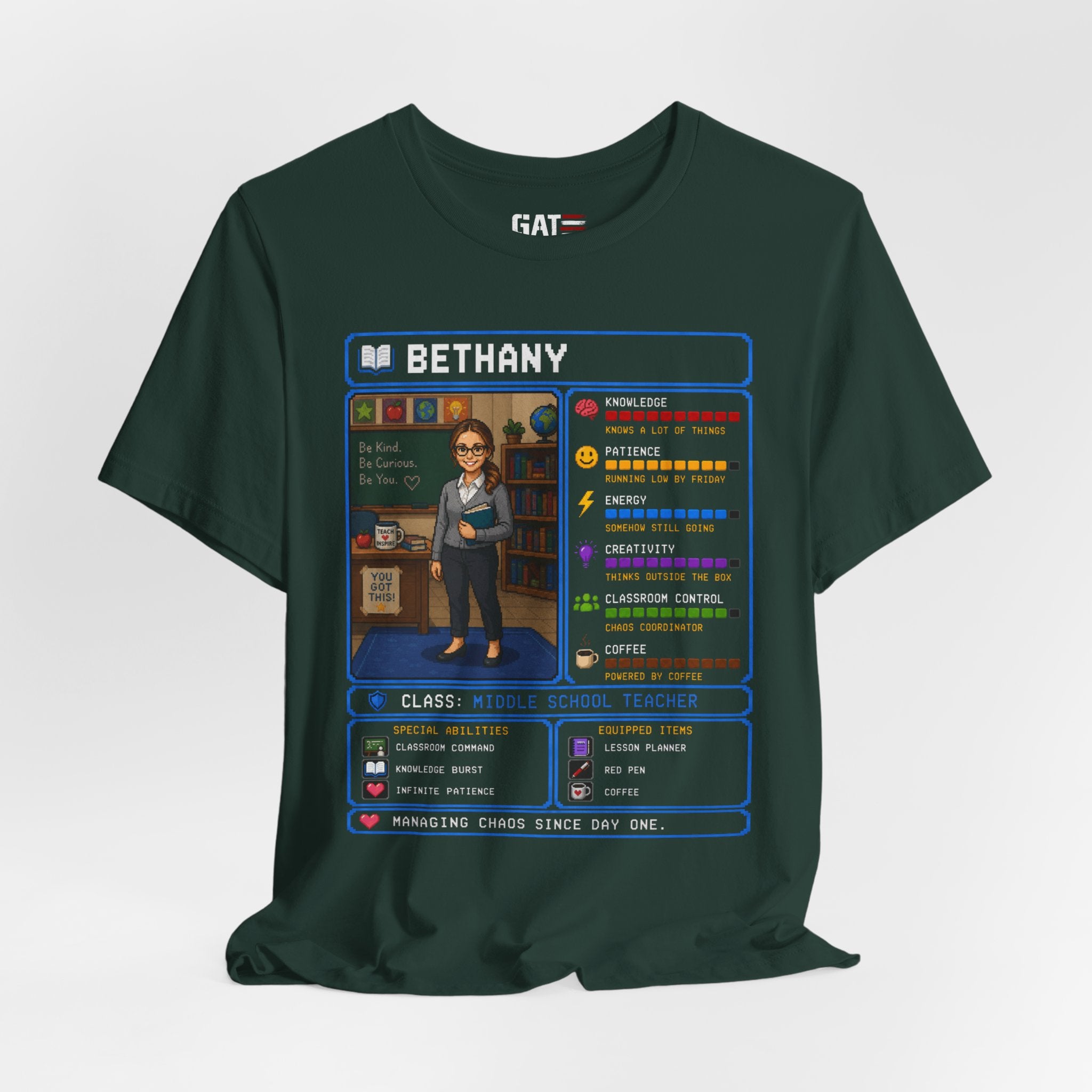 Custom Teacher RPG Character Shirt | Personalized Teacher Gift