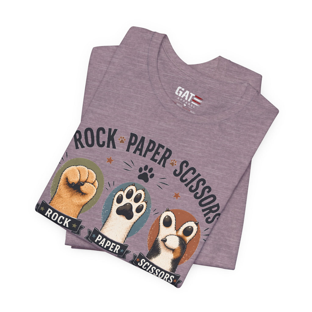 Rock Paper Scissors Cat Shirt, Funny Cat Lover Tee, Cat Paw Graphic Shirt, Cute Pet Mom Gift, Choose Wisely Cat Tee, Cat Dad Shirt