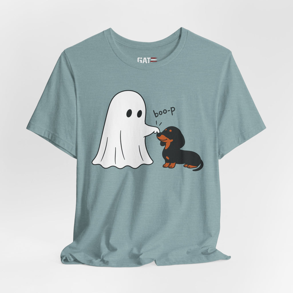 Halloween Ghost & Dachshund — "boo-p" Cute Dog Halloween T-Shirt