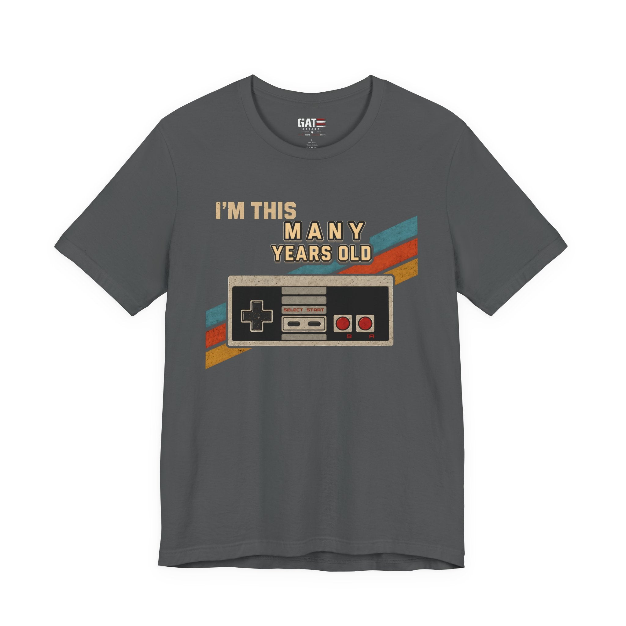 Retro Gaming Birthday Shirt, Gamer Gift for Men, I'm This Many Years Old Tee, 80s 90s Video Game Shirt, Classic Gamer Gift