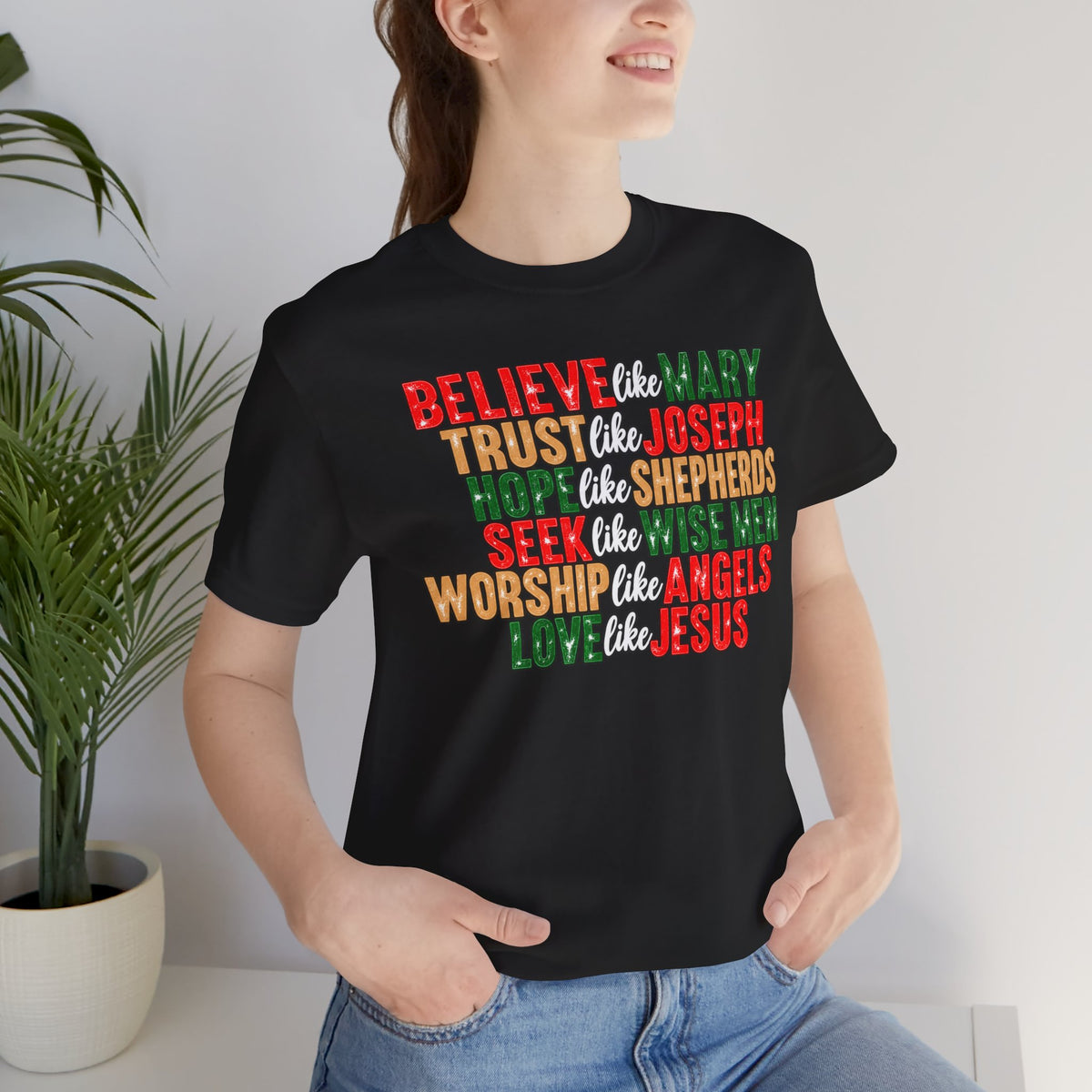 Believe Like Mary Christian Christmas T-Shirt - product image 17