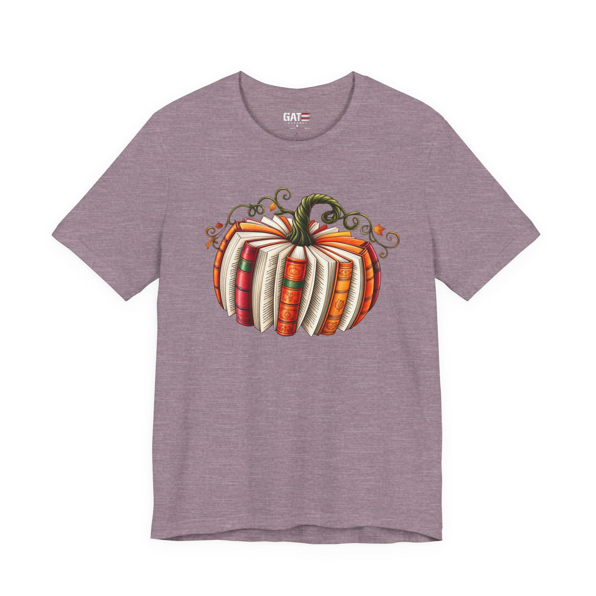 Fall Book Lover Shirt – Pumpkin Books Graphic Tee – product photo