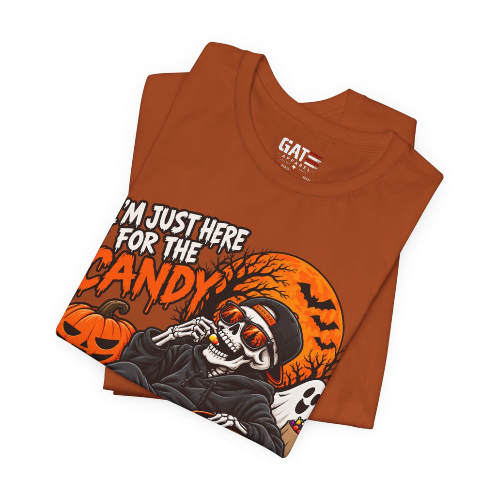 I'm Just Here for the Candy Halloween Skull Shirt | Spooky Tee