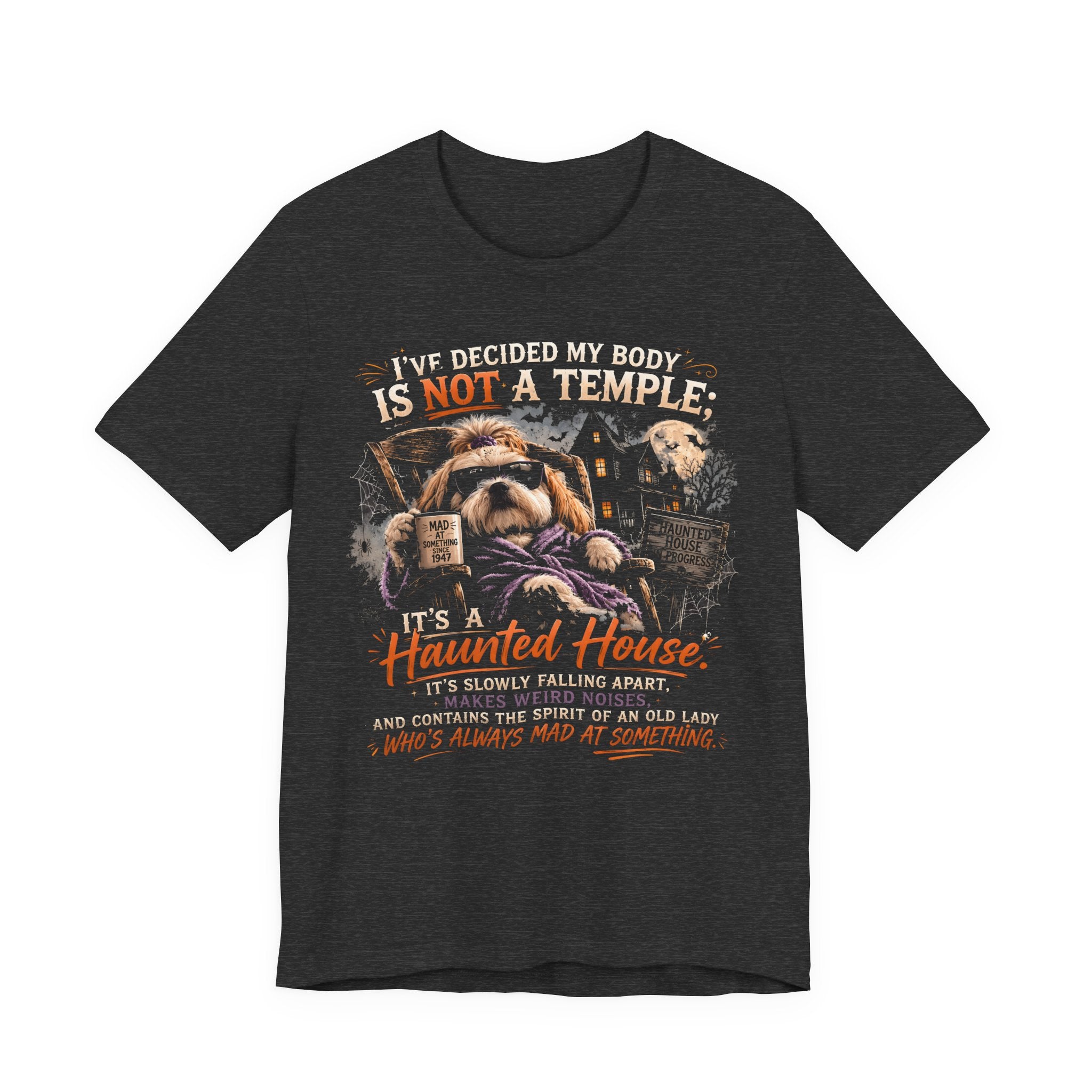Haunted House Funny Halloween T‑Shirt — "My Body Is Not A Temple" Graphic Tee