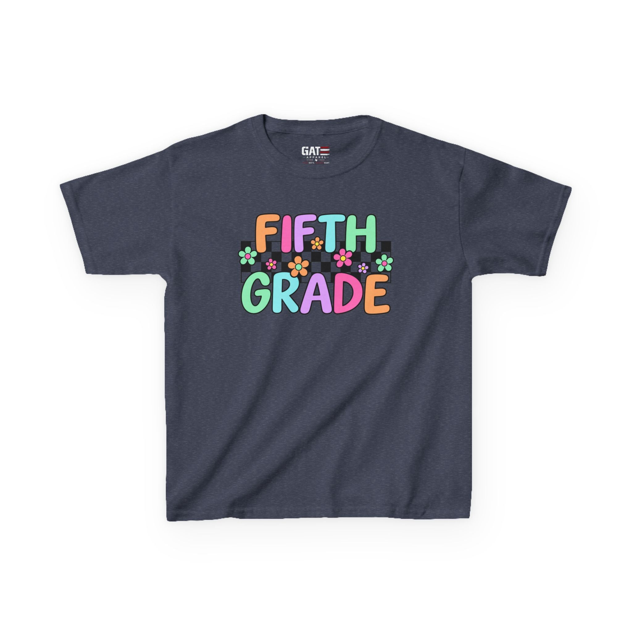 Custom Grade Level Shirt for Kids – Retro Checkered Floral Back to School Tee