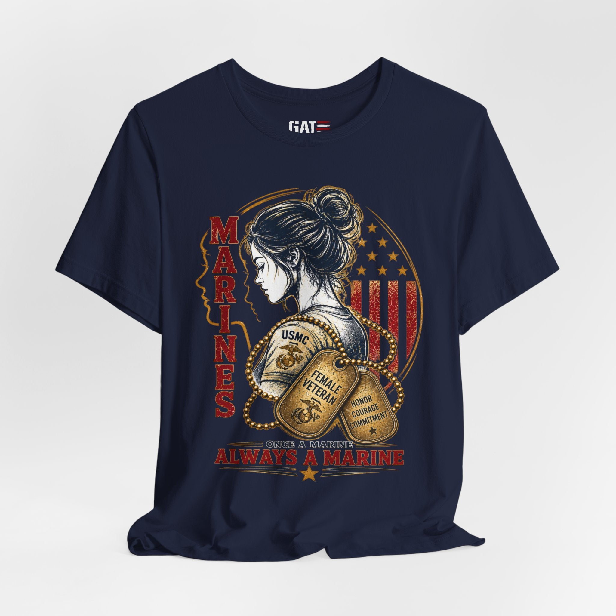 Female Marine Vet T‑Shirt – "Once a Marine, Always a Marine" Patriotic Female Veteran Tee