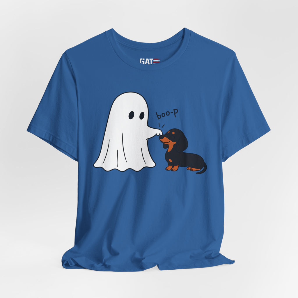 Halloween Ghost & Dachshund — "boo-p" Cute Dog Halloween T-Shirt