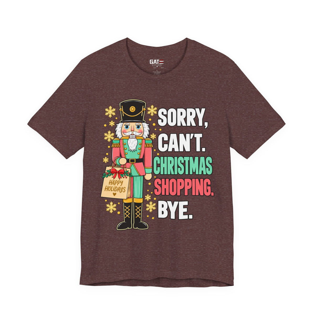 Christmas shopping nutcracker graphic T-shirt with humorous holiday design - product image 12