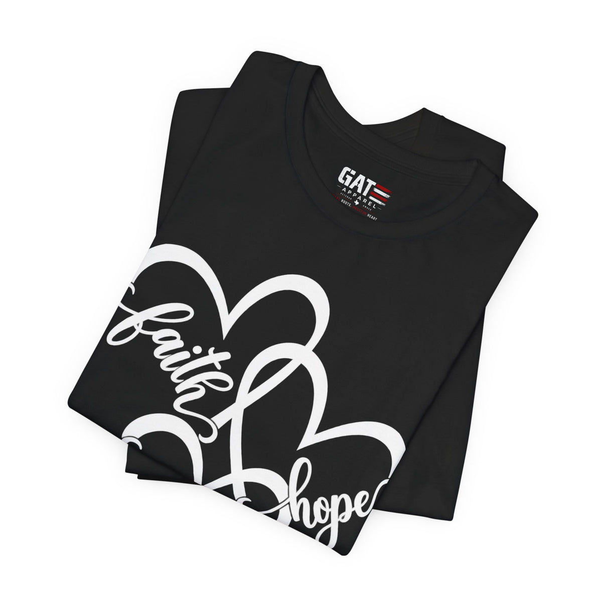 Faith Hope Love Heart T-Shirt — Inspirational Christian Tee