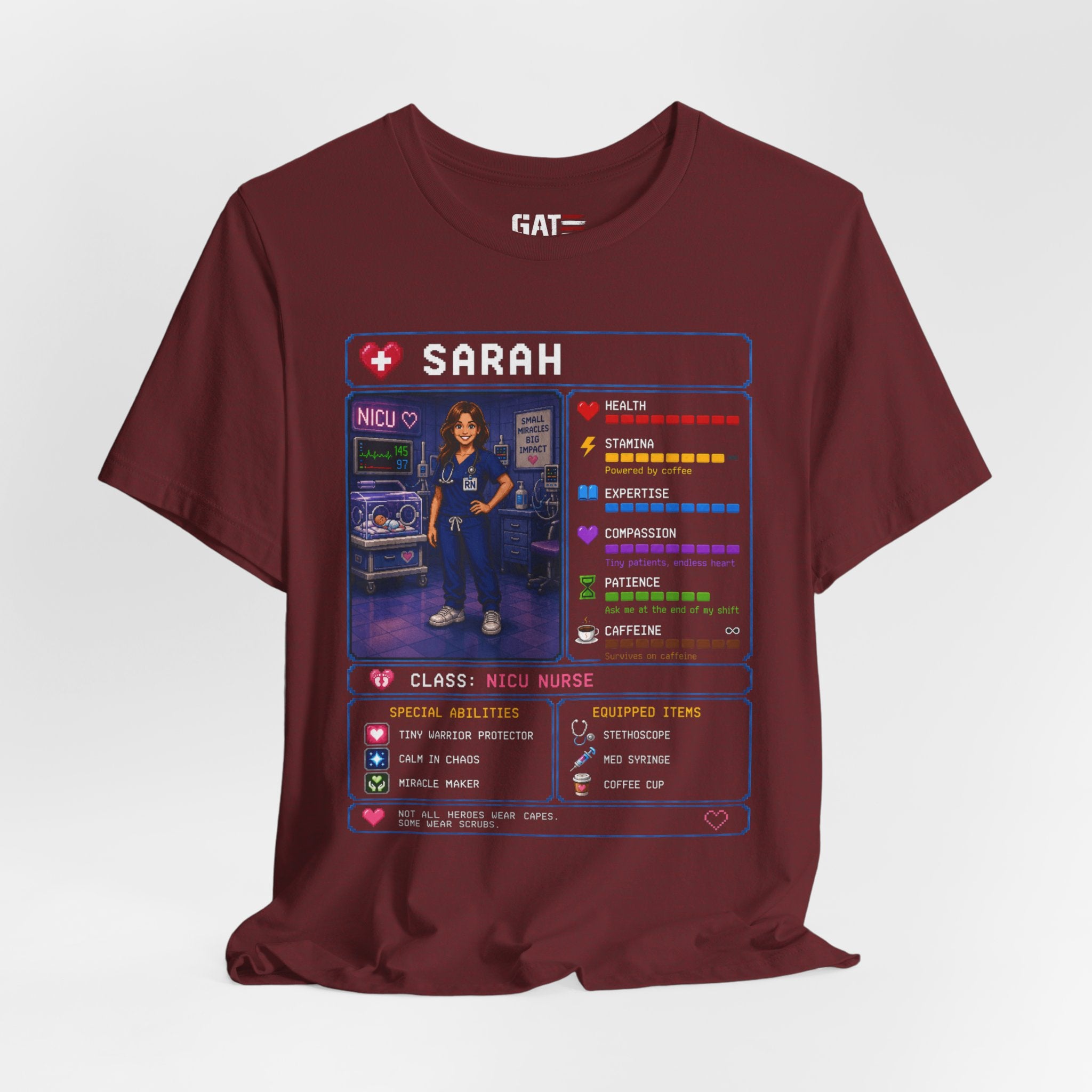 Custom NICU Nurse RPG Character Shirt | Personalized Nurse Gift