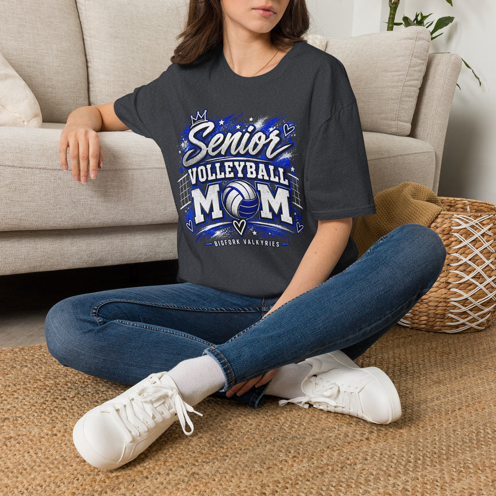 Volleyball Mom Senior Player Photo Tee — Custom Photo Team Name and Number