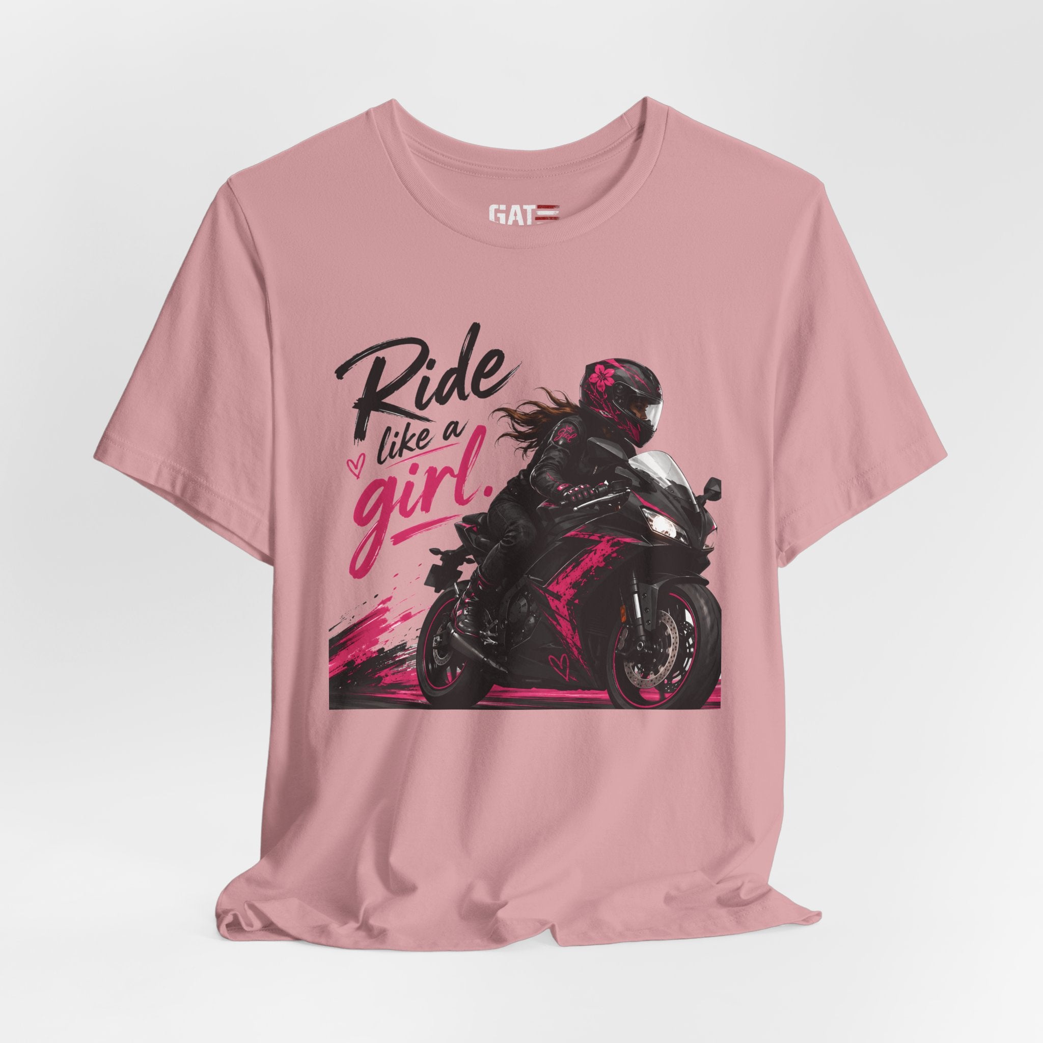 Ride Like A Girl Shirt, Women Motorcycle Rider Tee, Pink Biker Shirt, Moto Girl Gift, Sport Bike Shirt, Female Rider Tee
