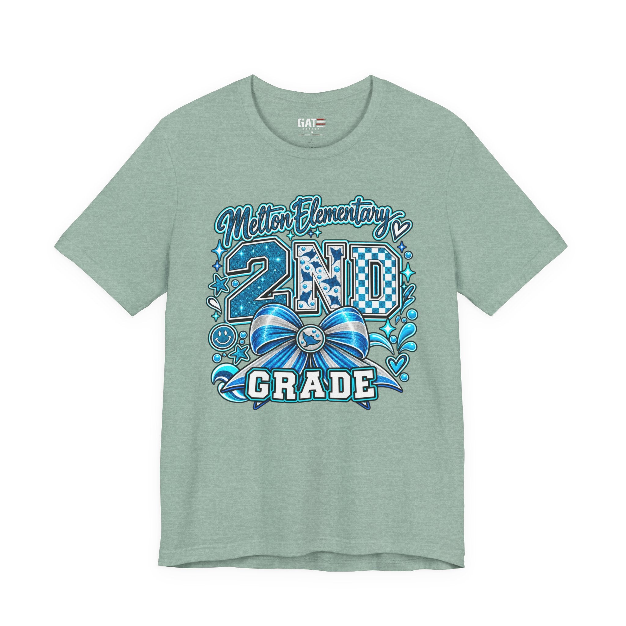 Melton 2nd Grade School T‑Shirt — Bow Design