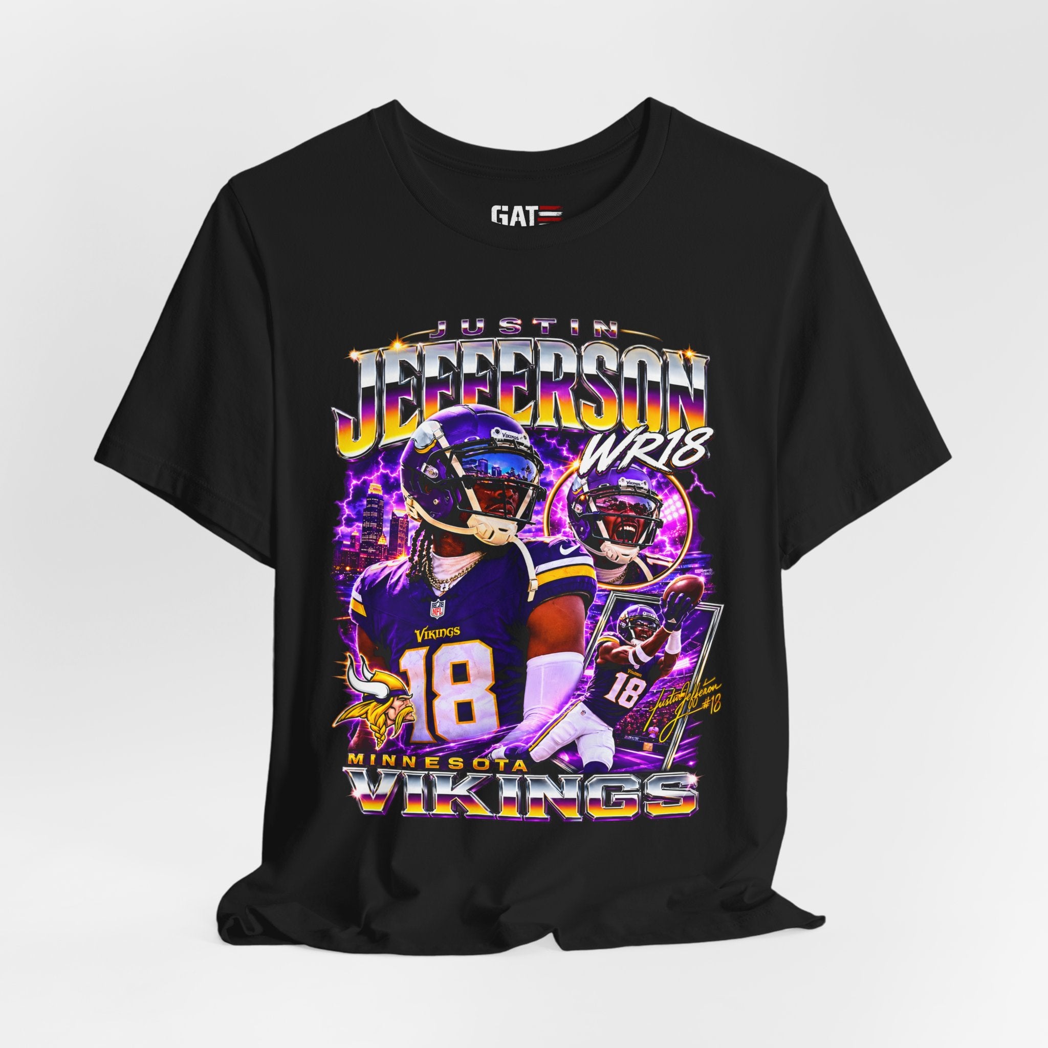 Justin Jefferson Minnesota Vikings Tee Retro Player Graphic T-Shirt