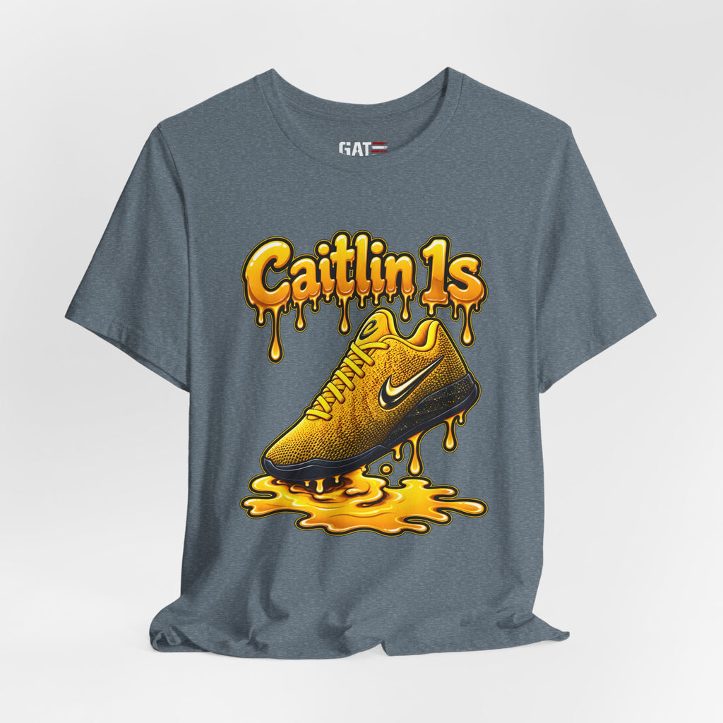 Caitlin Clark Caitlin 1s Iowa Yellow Paint Sneaker Shirt