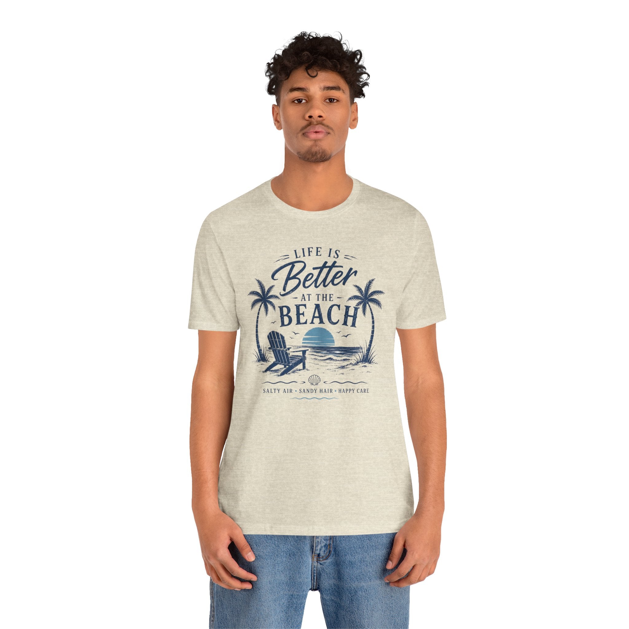 Life Is Better at the Beach T-Shirt — Vintage Coastal Palm Tee