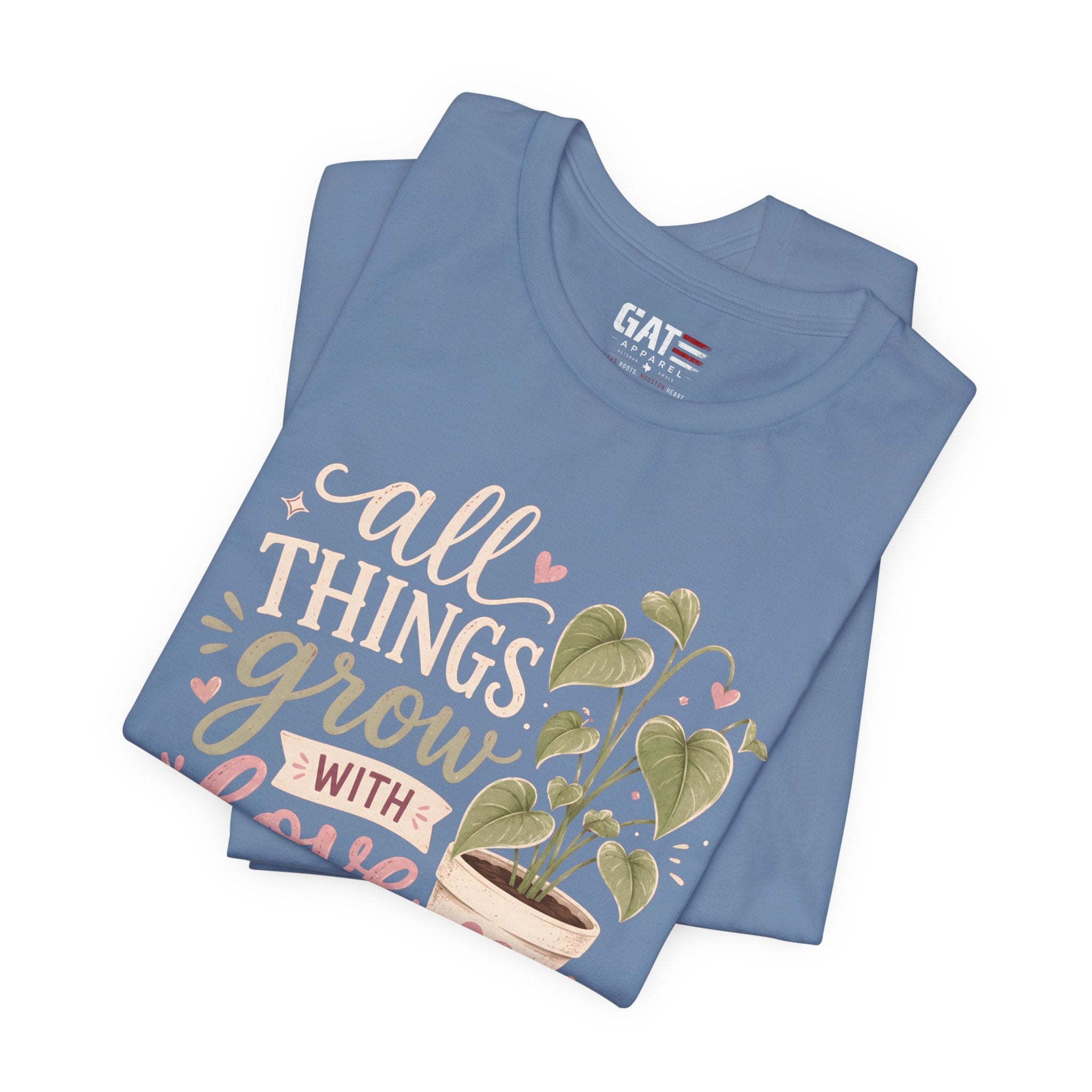 Plant Lover Shirt, All Things Grow With Love Shirt, Gardening Shirt, Botanical Tee, Plant Mom Gift, Flower Lover
