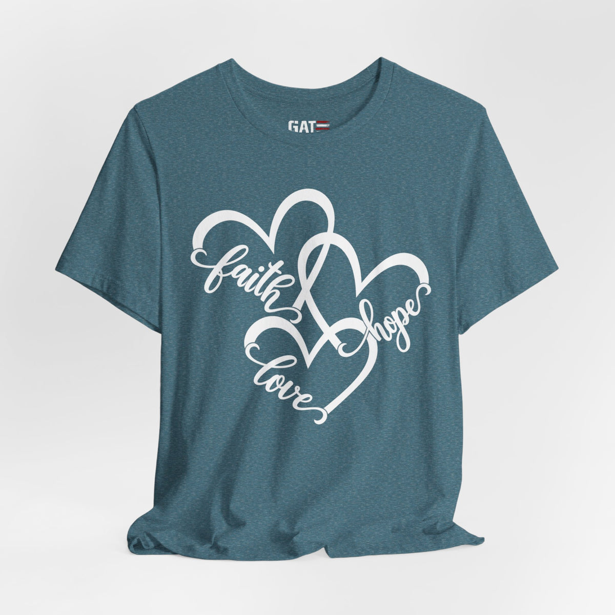 Faith Hope Love Heart T-Shirt — Inspirational Christian Tee