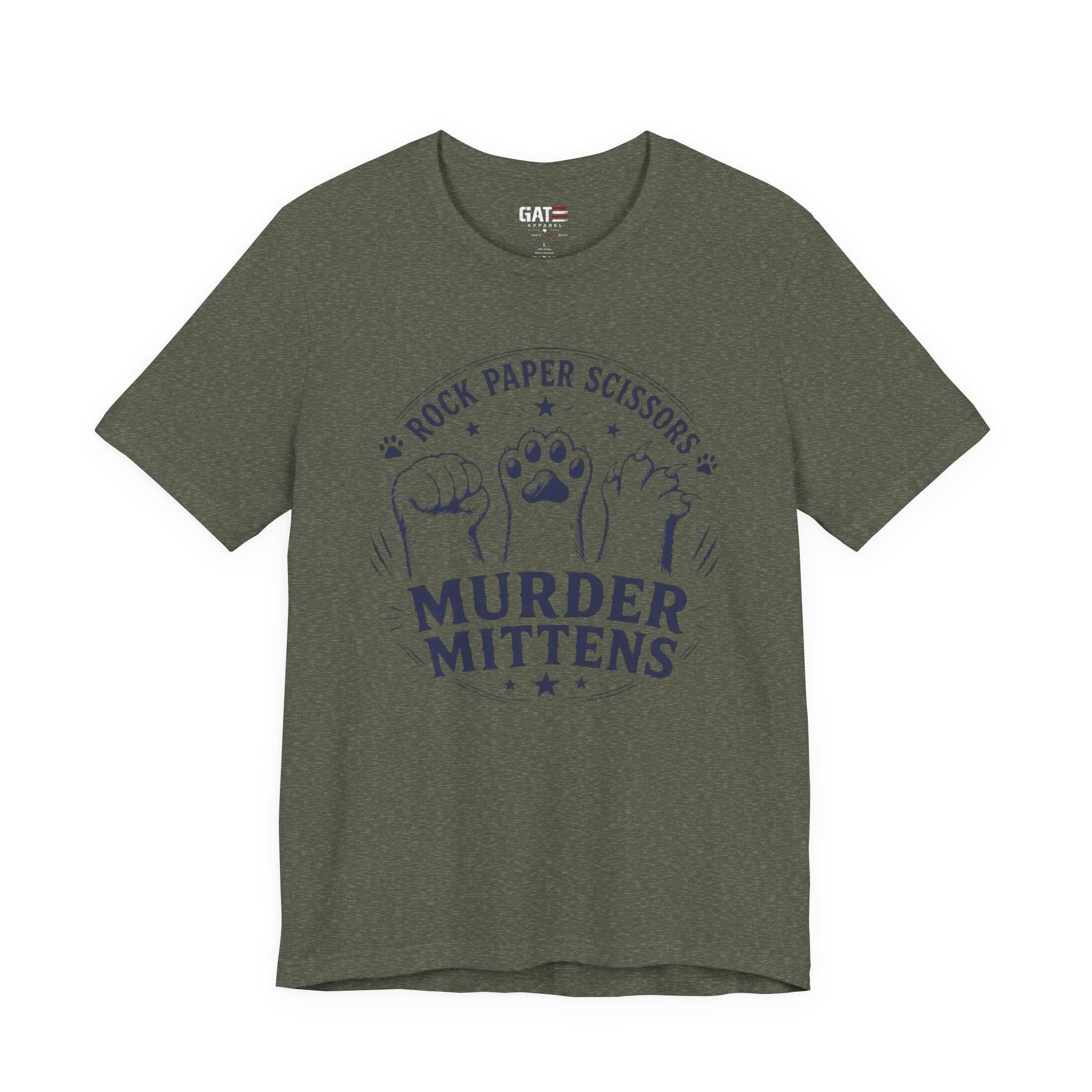 Rock Paper Scissors Murder Mittens Shirt, Funny Cat Lover Tee, Cat Paw Graphic T-Shirt, Cute Cat Mom Gift, Murder Mittens