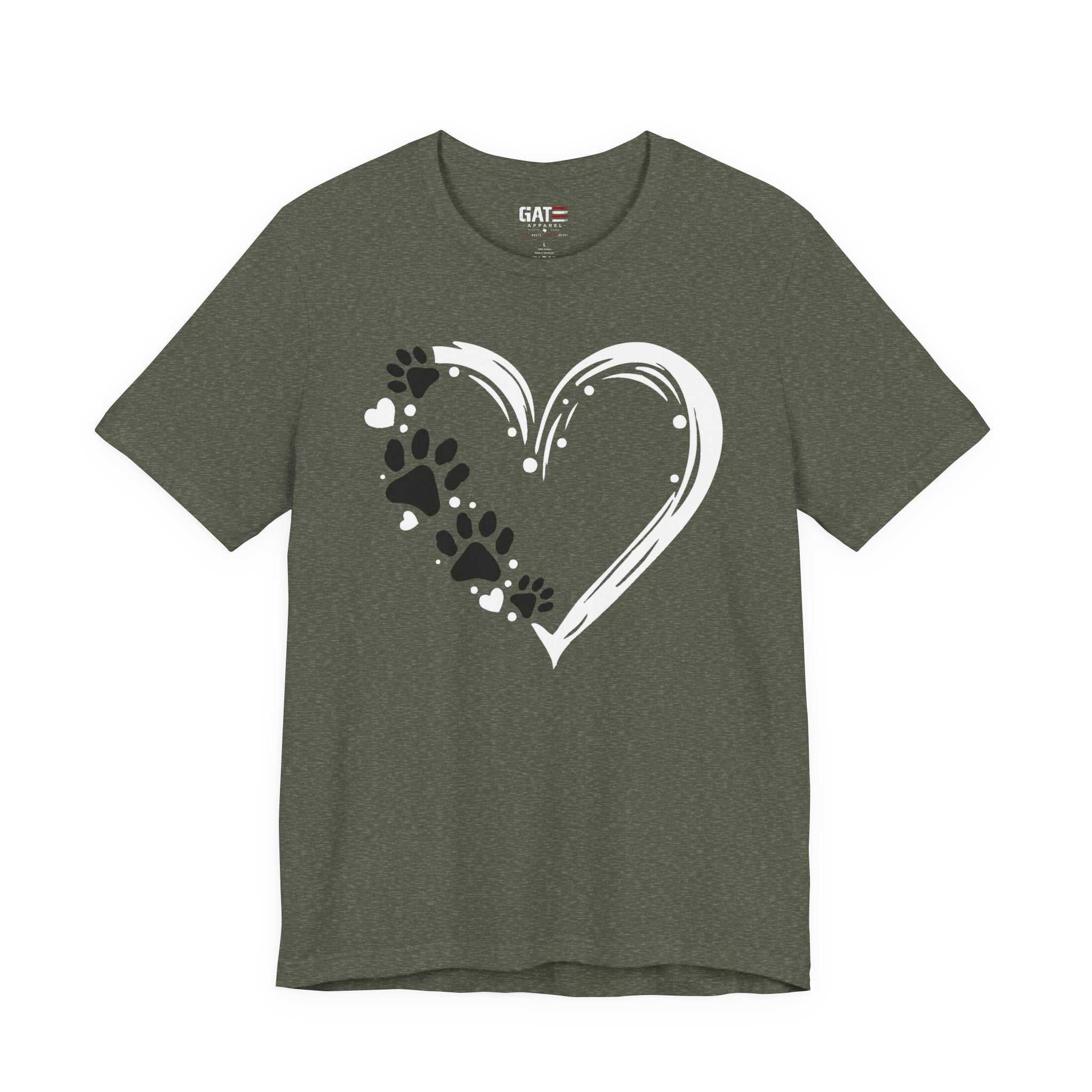 Paw Print Heart T-Shirt — Dog Lover Graphic Tee
