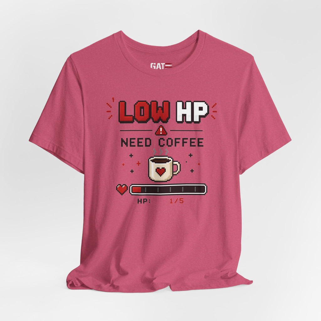 Funny Coffee Lover Shirt, Gamer Coffee Tee, Retro Pixel Art Shirt, Caffeine Addict Gift, Gaming T-Shirt