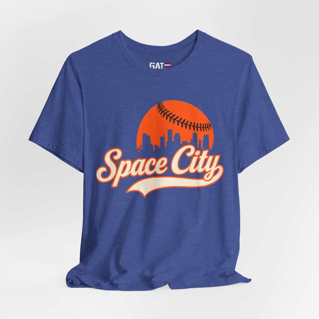 Space City Houston Baseball Team Shirt Vintage Skyline