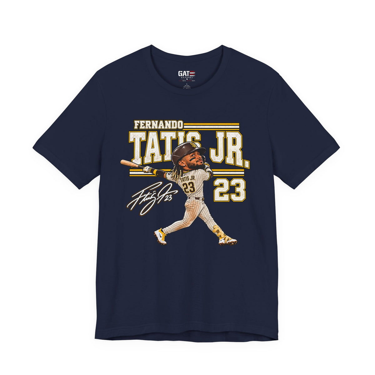San Diego Padres – Fernando Tatis Jr. – #23 Baseball Tee — Signed Cartoon Batter Design