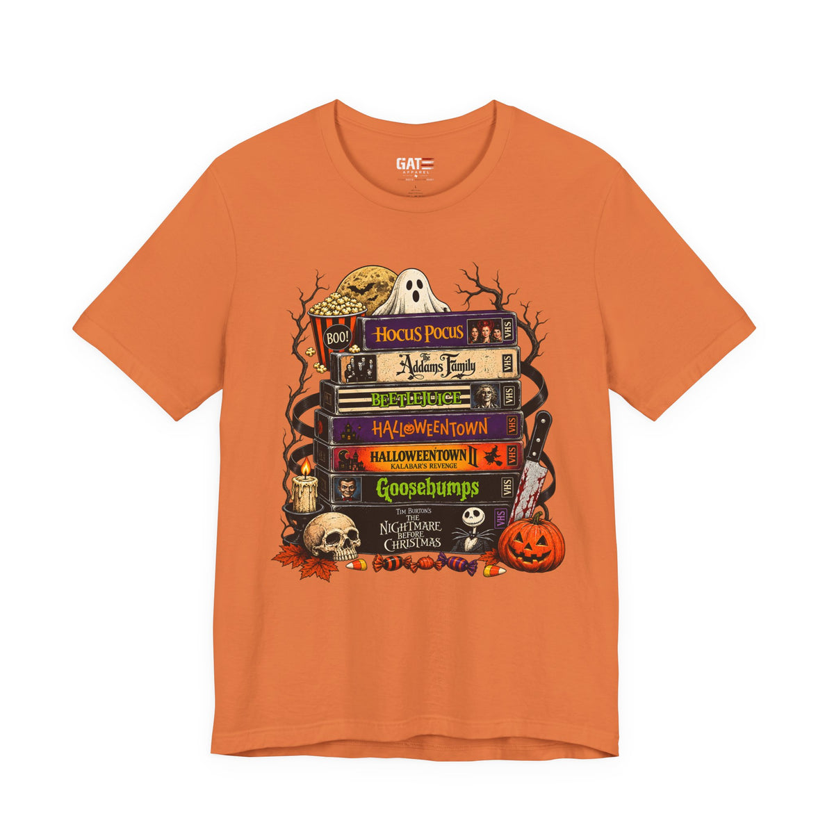 Halloween Movie Stack Shirt | Spooky Classics Tee