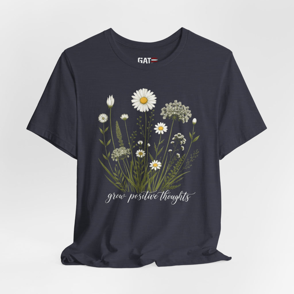 Floral 'Grow Positive Thoughts' T‑Shirt