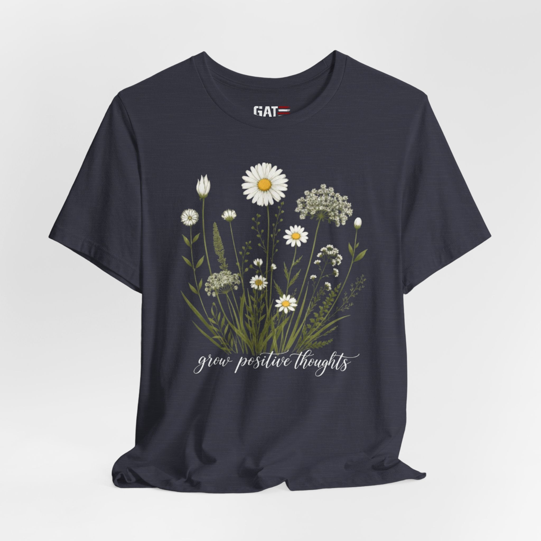Floral 'Grow Positive Thoughts' T‑Shirt