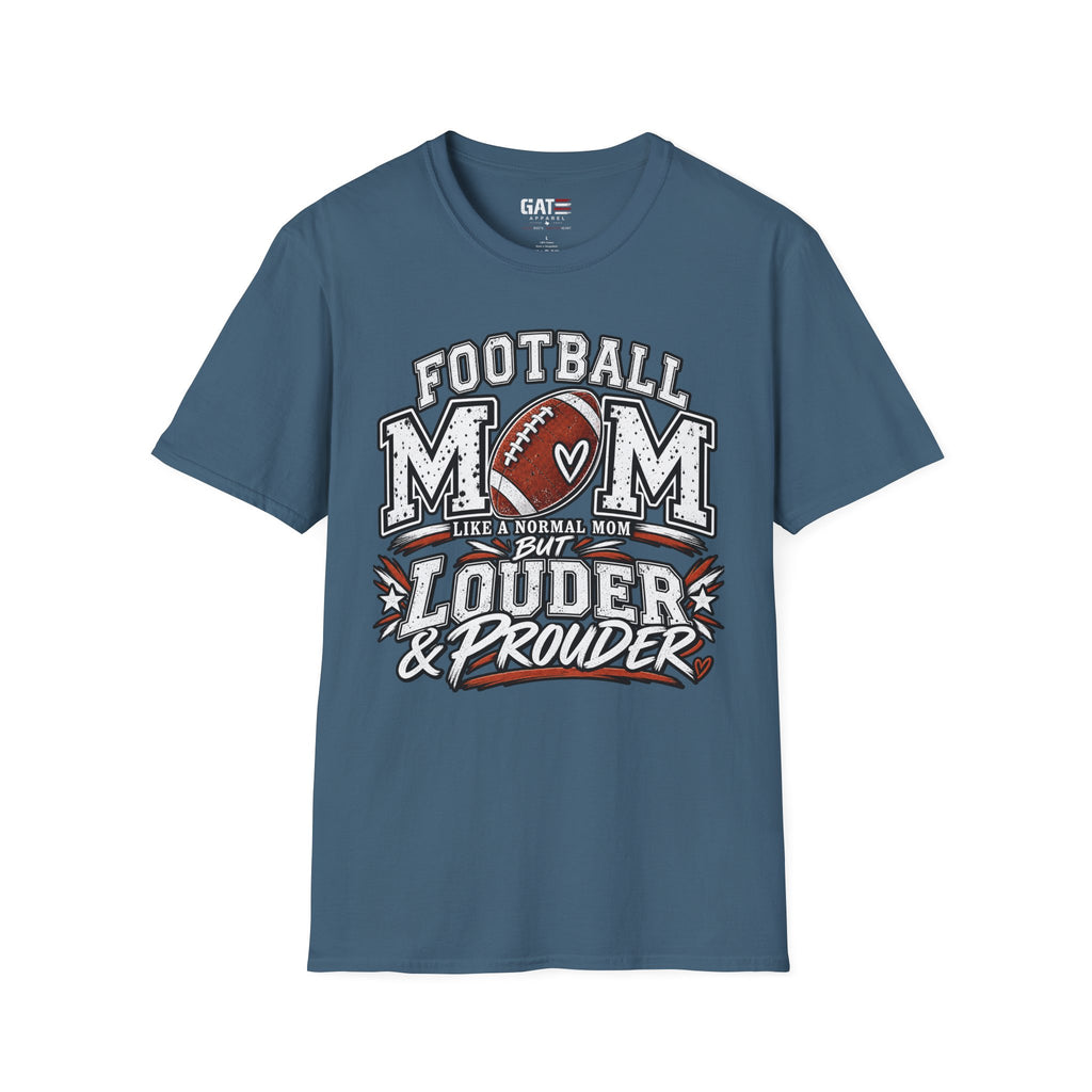 Football Mom Gildan Soft Style T-Shirt — Loud & Proud Vintage Football Mom Tee
