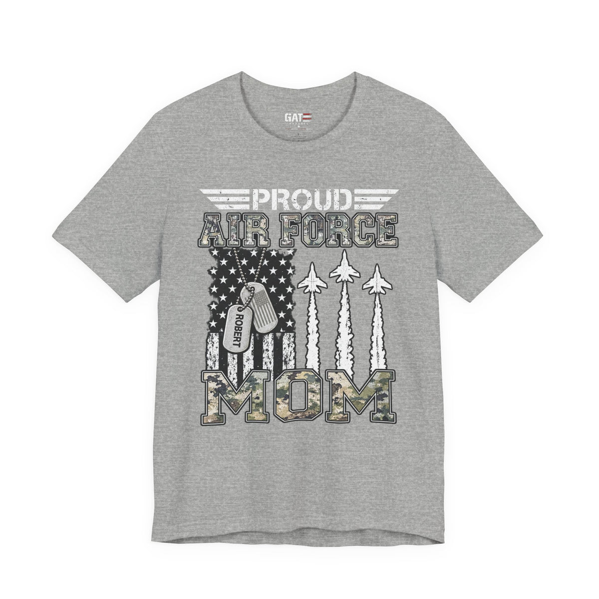 Air Force – Personalized Mom/Dad T-Shirt | Custom Name Dog Tag Tee
