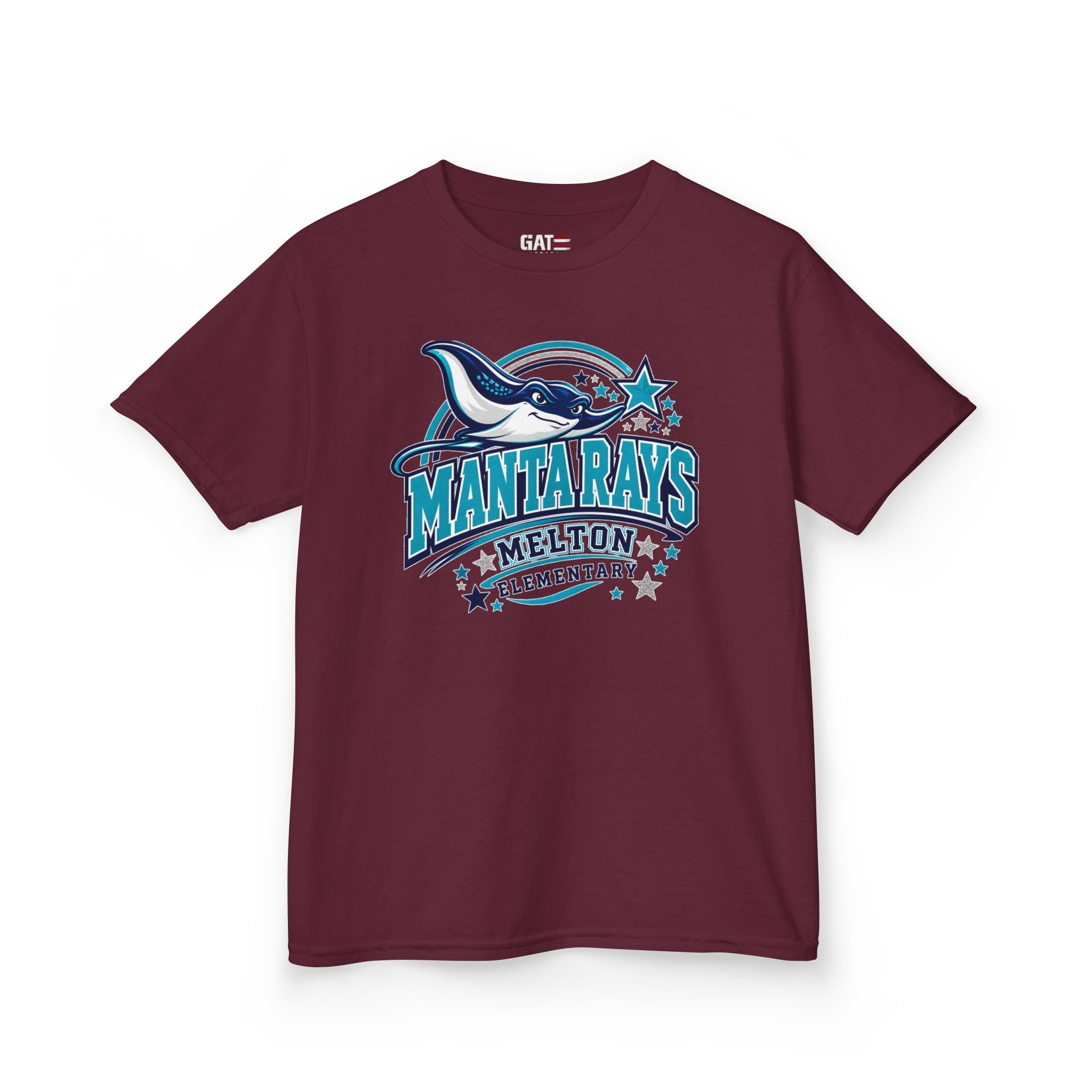 Melton Kids Tee Mantarays School T-Shirt — Melton Elementary Mascot Tee