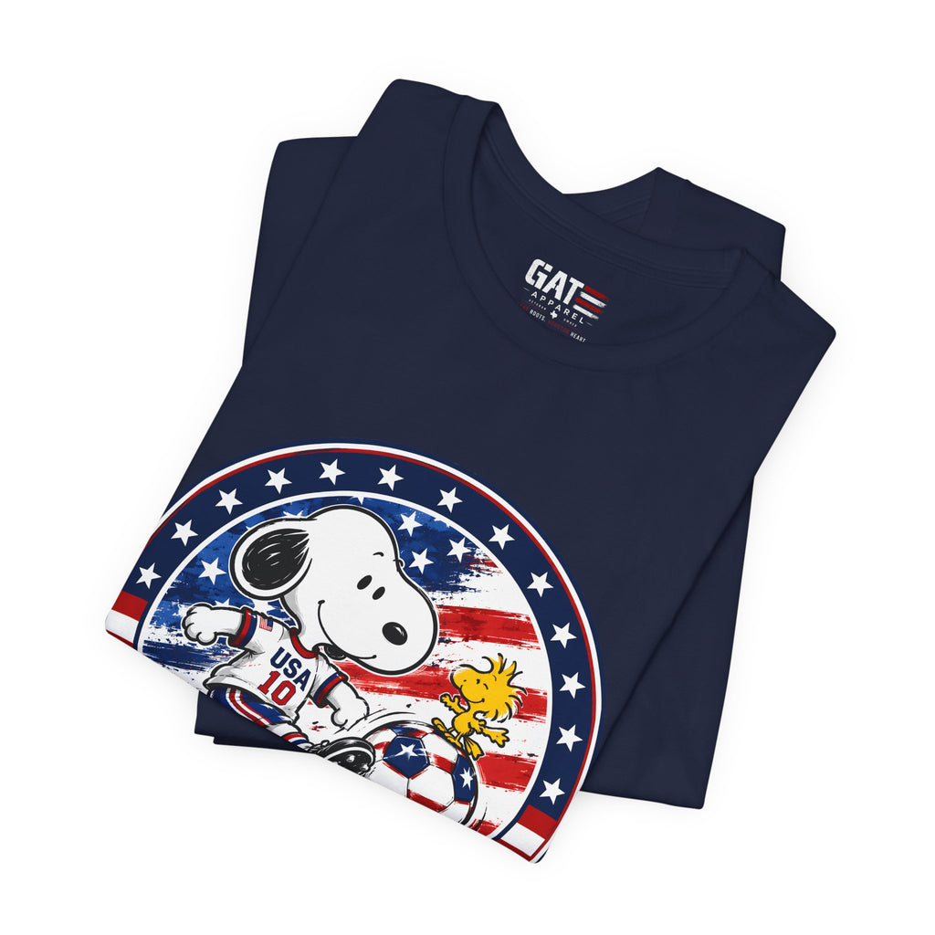 USA Soccer Snoopy Shirt  Patriotic USA Soccer Tee American Flag Design, World Cup, Soccer Fan