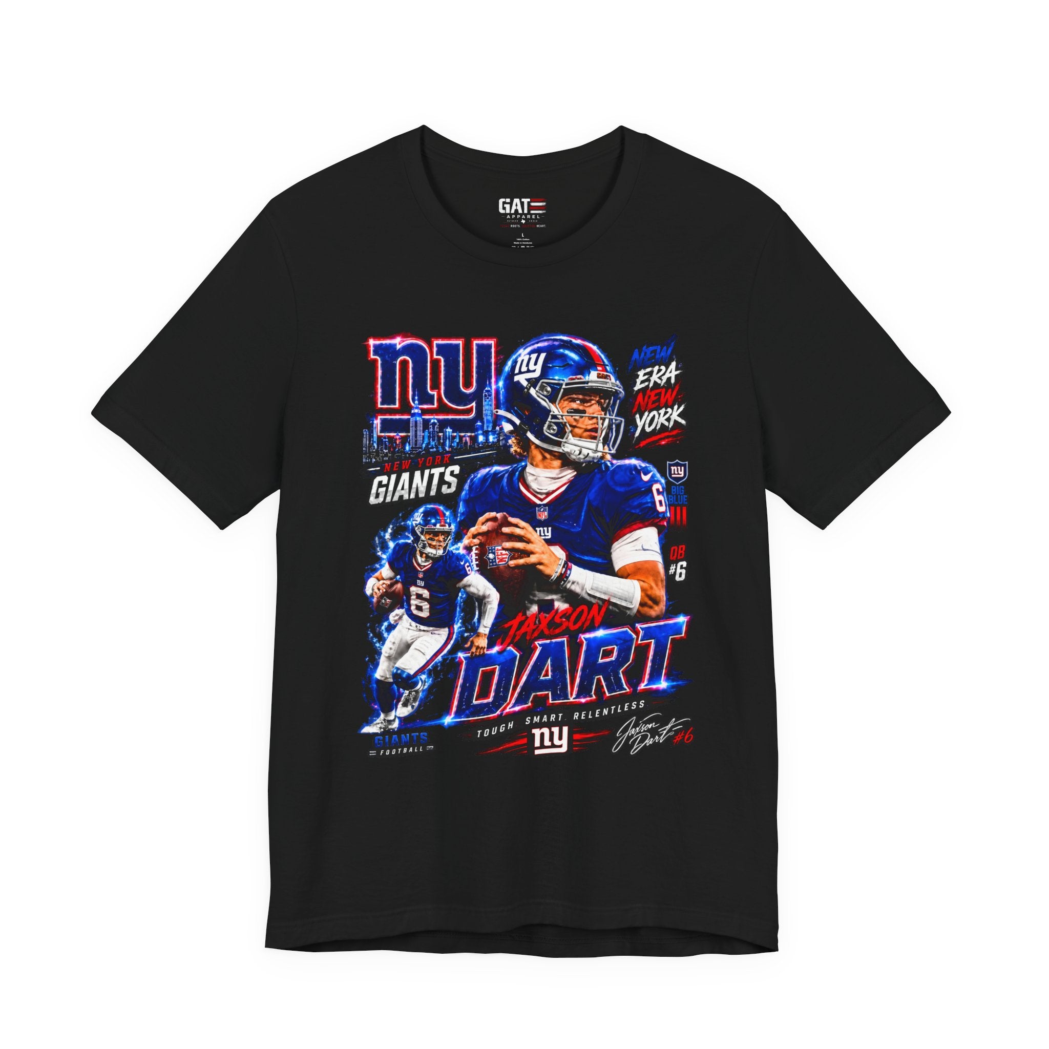 Jaxson Dart New York Giants Tee Retro Player Graphic T-Shirt
