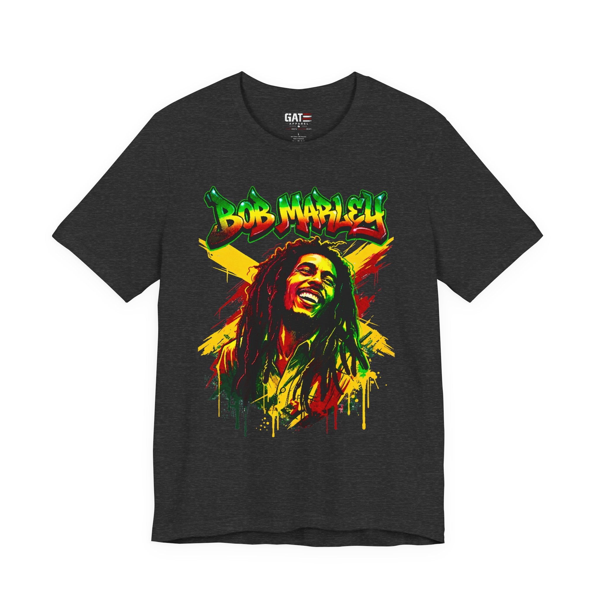 Reggae Legend Portrait Tee — Rasta Colors Music Graphic Shirt
