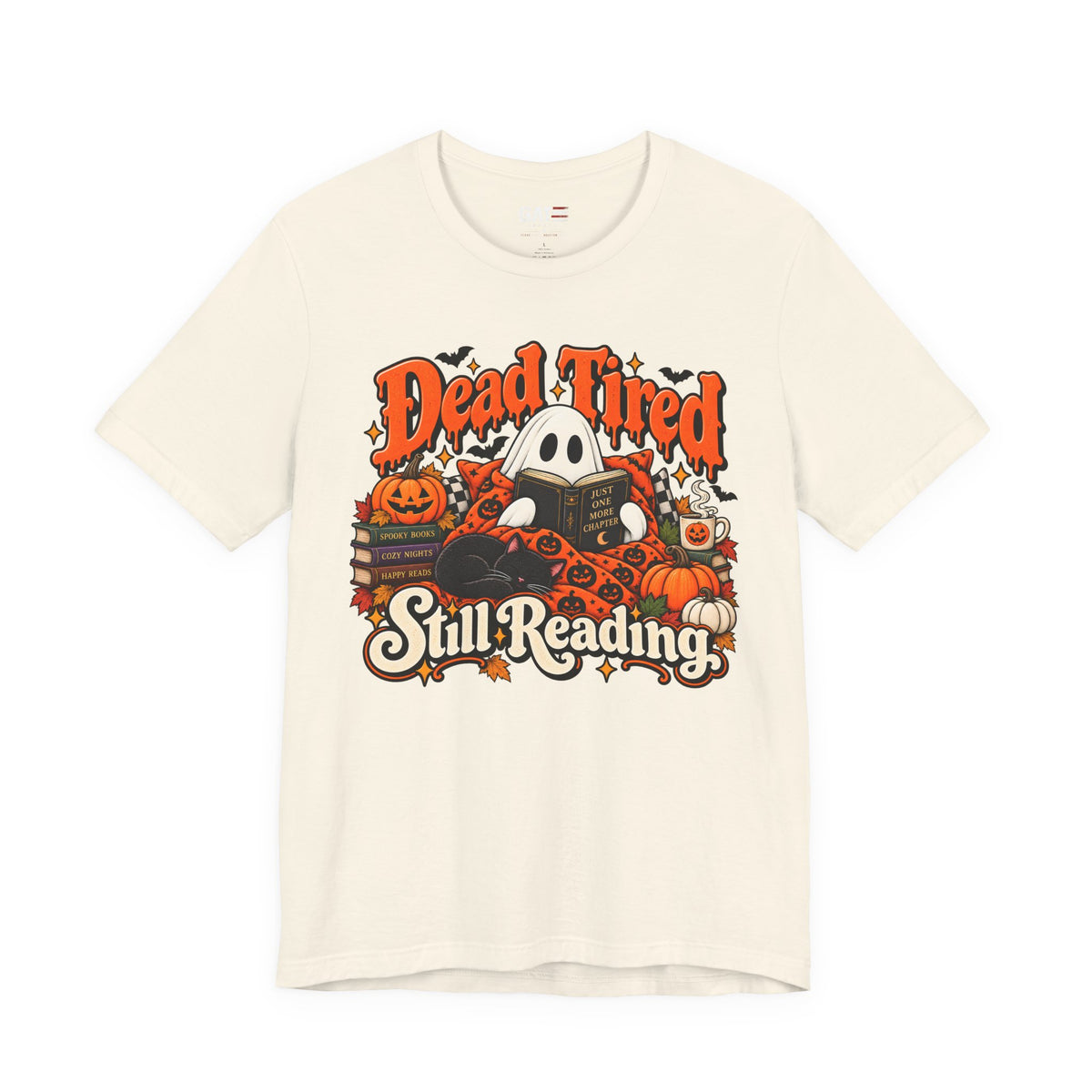 Dead Tired Still Reading Halloween Shirt | Book Lover Tee