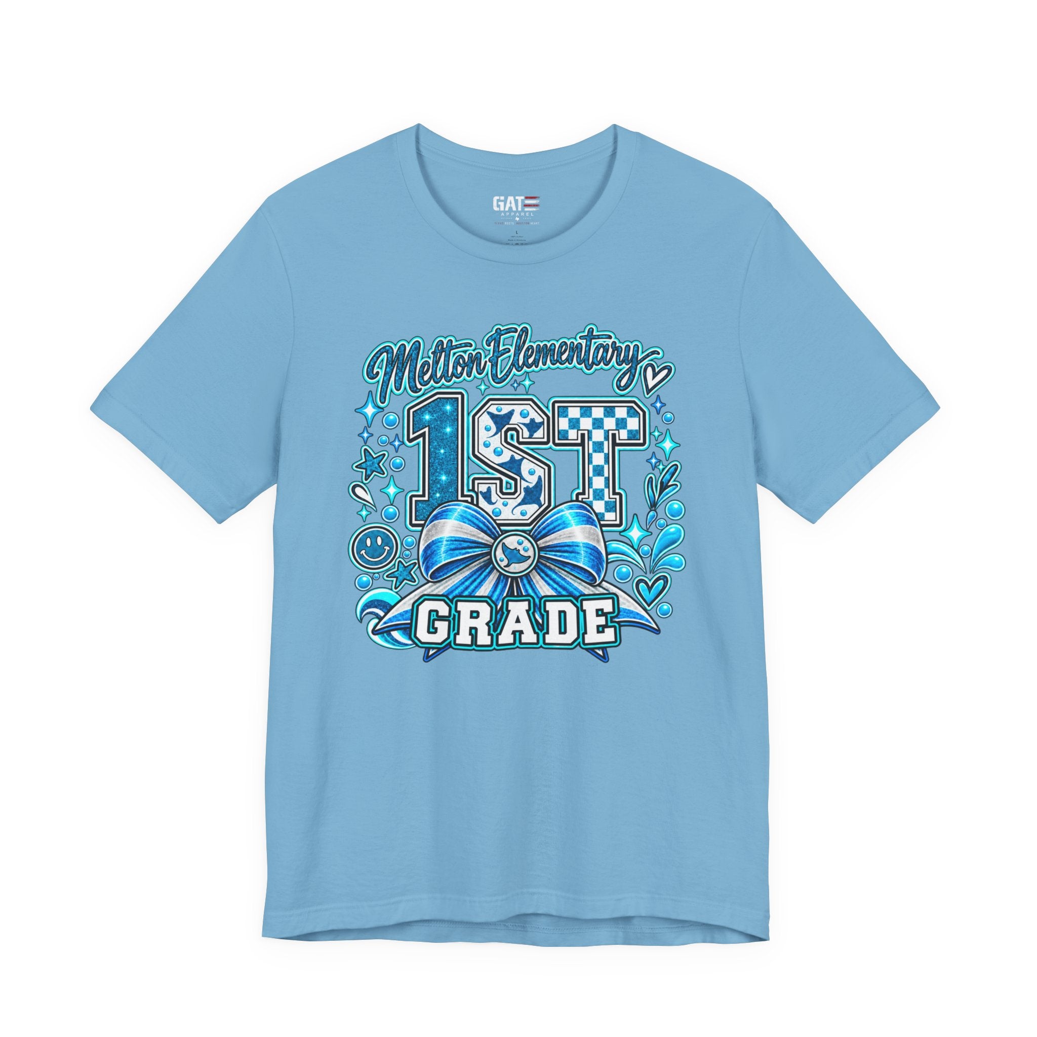 Melton 1st Grade School T‑Shirt — Bow Design