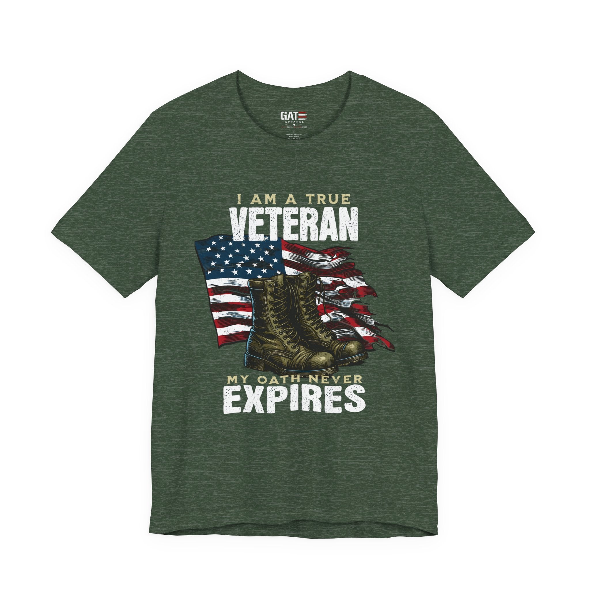 Veteran Shirt My Oath Never Expires, Proud Veteran Tee, Military Boots American Flag Shirt, Patriotic Veteran Gift for Men or Women