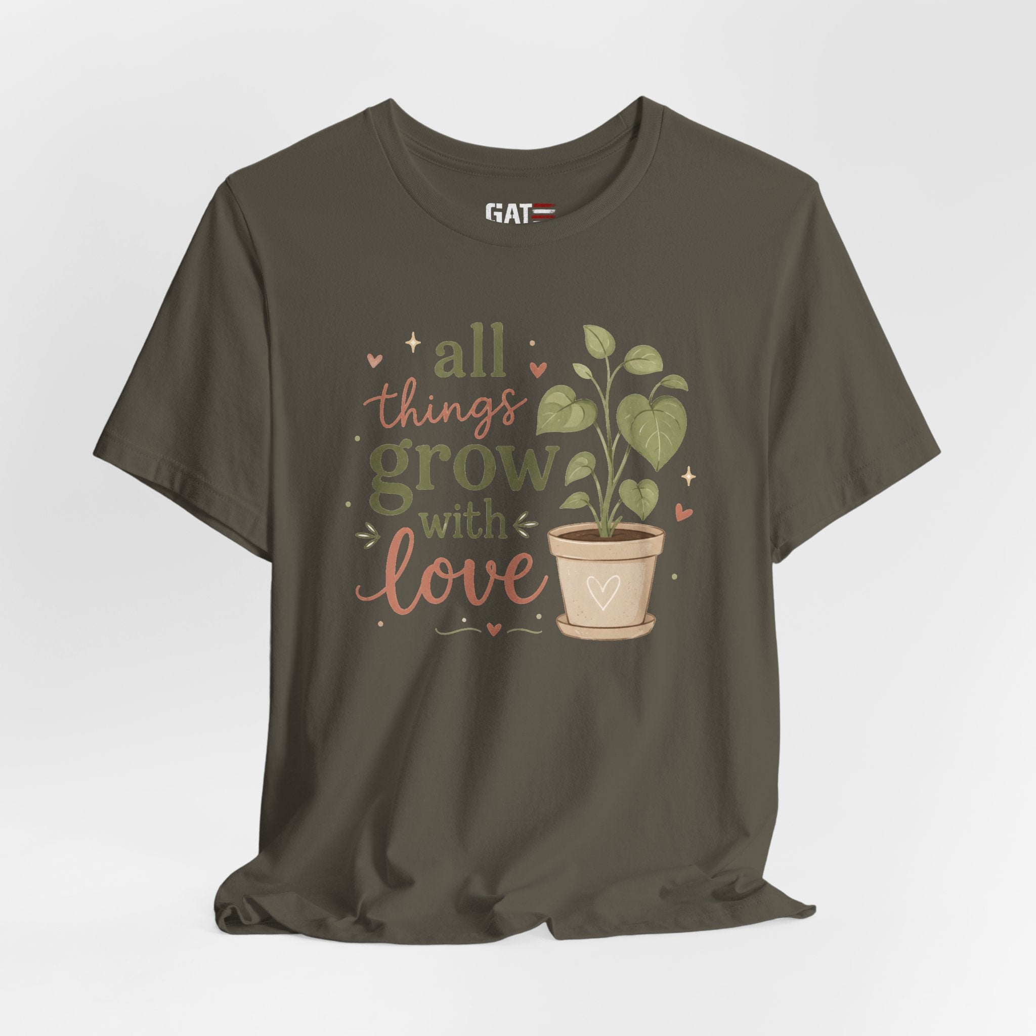 Plant Lover Shirt, All Things Grow With Love Shirt, Gardening Shirt, Botanical Tee, Plant Mom Gift, Flower Lover