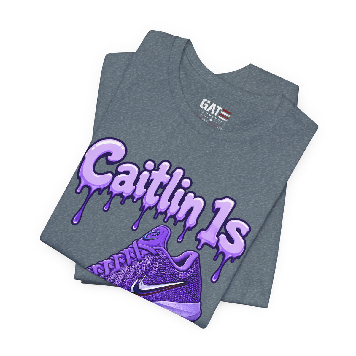 Caitlin Clark Caitlin 1s Purple Fade Paint Sneaker Shirt