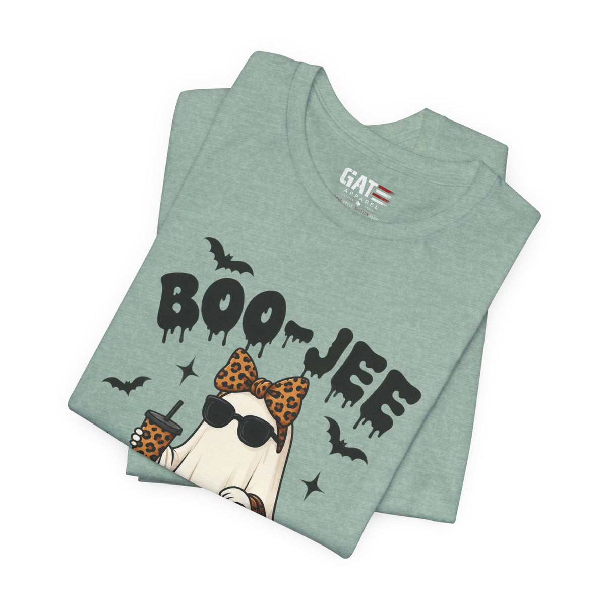 Boo-Jee Leopard Ghost Tee — Cute Halloween Graphic T-Shirt